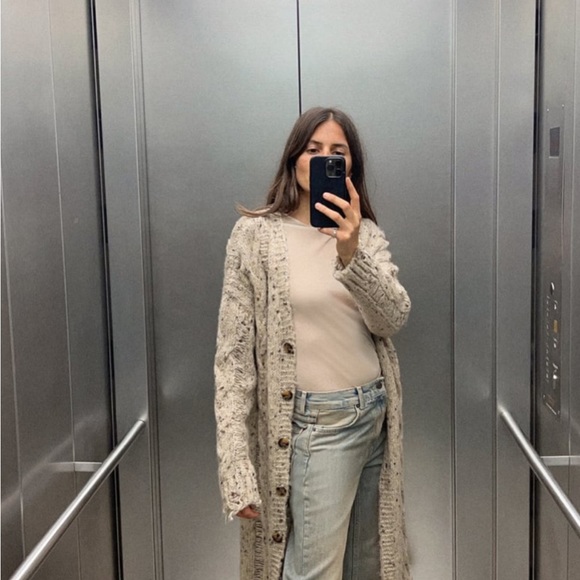 LAST CHANCE 2024 ZARA CABLE KNIT TORN COAT - Picture 2 of 10